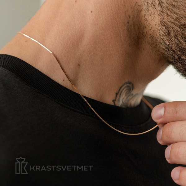 Цепь из красного золота 585, плетение «Снейк»